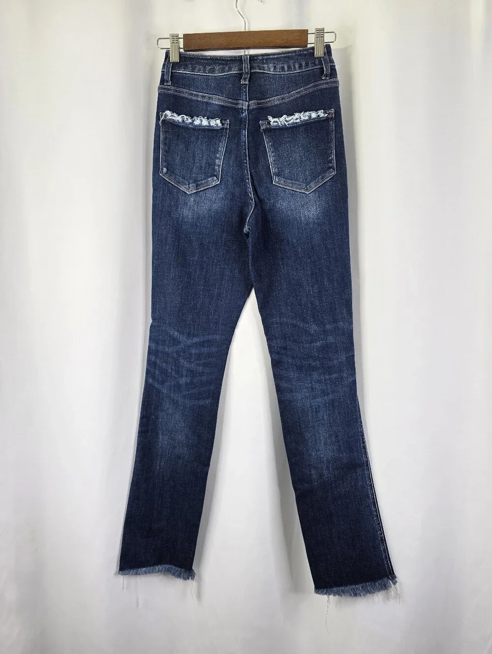 Flying Monkey Womens Size 23 Ultra High Rise Skinny Dark Denim Jeans Distressed‎